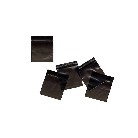 1000 Zipper Branded 40mm x 40mm Black Bags